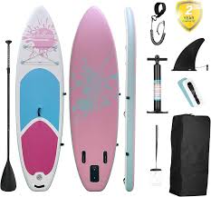 Tabla de Surf Inflable Rosa Simple Deluxe de 6'